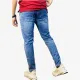 Men's Light Blue Slim Tapered Stretch Jeans | Premium Casual Denim